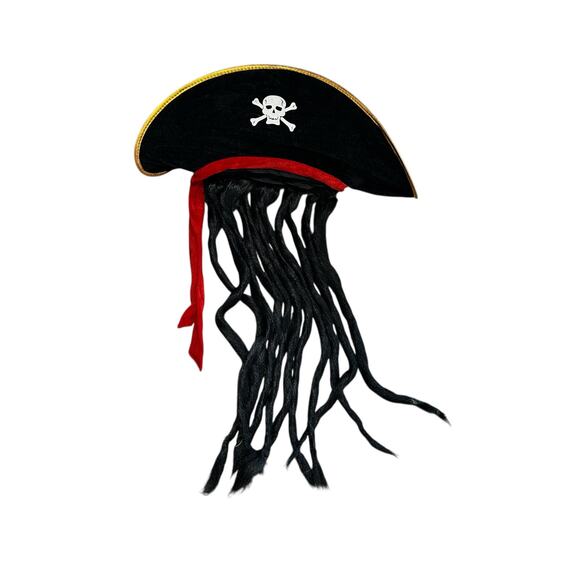 Dread Pirate Roberts Hat With Hair Accessory Halloween Costume New - Picture 1 of 3